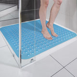 Douchemat, antislip, 80 x 80 cm, antislipmat voor douche met zuignappen en afvoergaten, BPA-vrij, schimmelbestendig en machinewasbaar