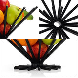 Belle Vous Zwart Ijzeren Fruitschaal - Grote Decoratieve Keuken Kom Standaard voor Appels, Bananen, Sinaasappels en Brood - Houder voor Keukenblad Opslag en Tafeldecoratie