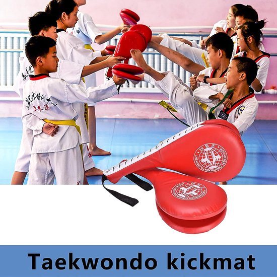 Taekwondo Kick Pads, Target Durable TKD Kicking Targets Training Padles, Double Strike Pads voor Kickboksen en Karate Training Striking Pads (rood, 2 stuks)