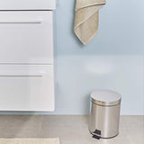 SENSEA - URBAN badkamerprullenbak - 5L - Rond - Staal - Grijs - Chroomafwerking