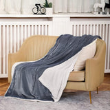 Knuffeldeken, microvezel, dubbelzijdig zacht, warme deken, sofadeken, fleecedeken voor binnen en buiten, bankdeken, woondeken, 150 x 200 cm, grijs