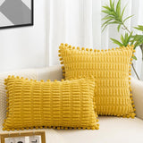 Set van 2 kussenslopen, 40 x 40 cm, corduroy fluweel, sofakussen, zachte kussenhoezen, boho-kussenslopen, sierkussen, moderne kussens, decoratie voor bank, slaapkamer, thuis, aut