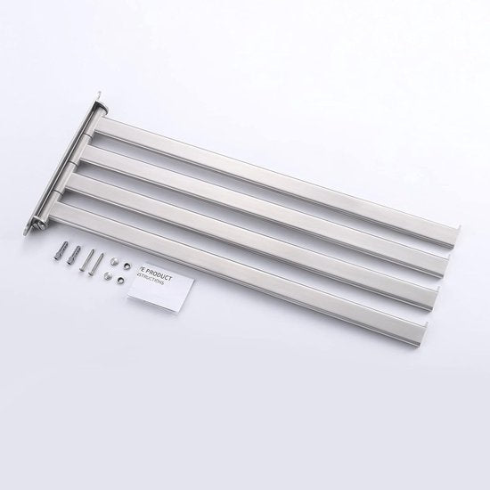 Swivelling Towel Rail 4 Arms Bathroom Stainless Steel Bath Towel Holder 50 cm 180° Rotation Brushed A2104S4L50-2