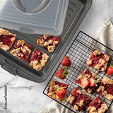 aarttransportbox, rechthoekig, met deksel en handvat, 30 x 44 x 9 cm, rechthoekige taarttransportbox