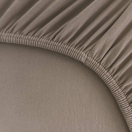Hoeslaken voor matrassen van 20-40 cm, 200 x 220-240 tot 220 x 220-240 cm, Oeko-Tex, katoen met 5% elastaan, premium hoeslaken voor boxspringbed, in toffee