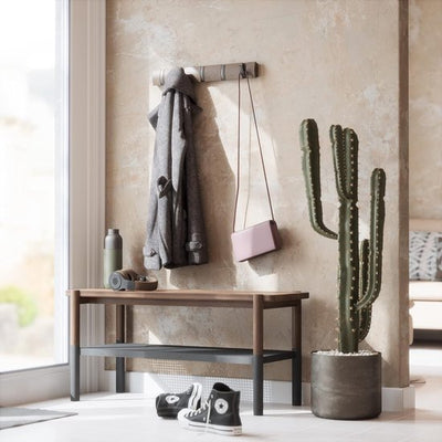 Massief houten cactus kapstok kleerhanger met 6 haken, vrijstaande halboom kapstok voor het ophangen van kleding, hoeden, tassen, sjaals, paraplu's bij de ingang van het huis,Bruin,15,7 * 70,9