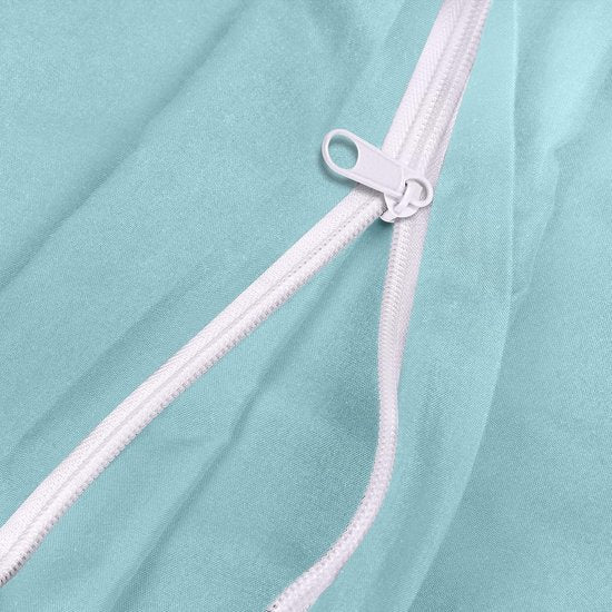 Beddengoed, 200 x 200 cm, microvezel dekbedovertrek 200 x 200 cm + 2 kussenslopen 50 x 75 cm, spa-blauw