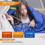 Slaapzak, dekenslaapzakken, lichtgewicht, 3-4 seizoenen, L/XL oversized, extreem -18 °C, professioneel en waterdicht, voor volwassenen, kamperen, wandelen, rugzakreizen in de winter