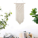 Macramé wandkleed boho deco geweven wanddecoratie wandtapijt Boheems tapijt geweven huisdecoratie chic huisdecoratie geschenken appartement slaapzaal kamerdecoratie (wit-blong)