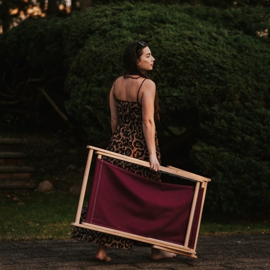 Ligstoel, hout, beukenhout, inklapbaar, voor zelfmontage, zonnestoel, strandstoel, tuinligstoel voor tuin, zwembad, camping, strand, bars, cafés, hotels, tot 130 kg, verstelbaar, 4 standen