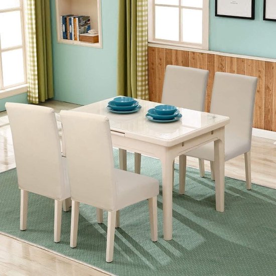 Stoelhoezen, set van 4 of 6 stuks, door stretchaandeel universeel te gebruiken, afneembare stoelovertrek, beschermhoes, voor thuis, in de eetkamer, maar ook voor een moderne bruiloft, decoratie hotel, restaurant