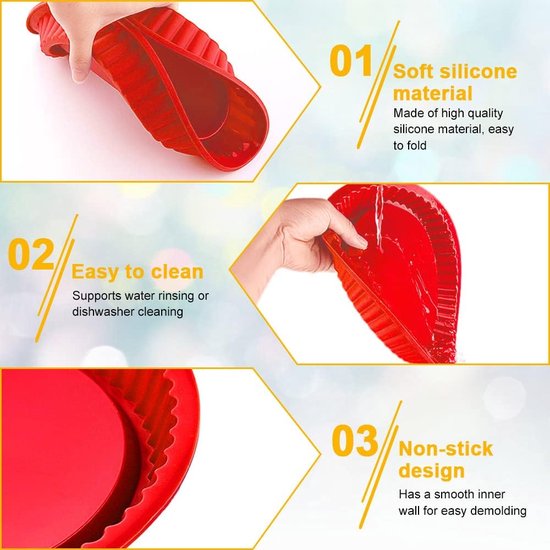 Siliconen bakvorm cakevorm siliconen bakvormen 26 cm siliconen laagcake bakvorm met siliconen kwast voor quiche pizza taart taart