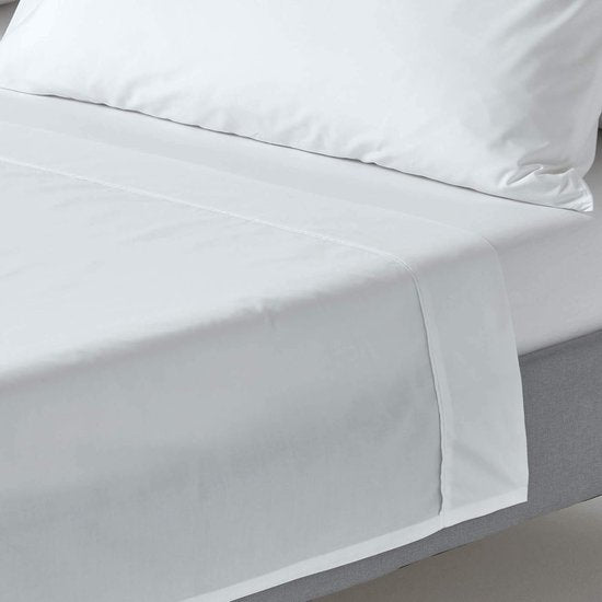 Effen geverfd onderlaken 240 x 275 cm 100% puur Egyptisch katoen, 200 draden perkal onderlaken wit