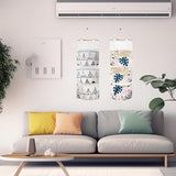 Wall Hanging Bags 3 Pieces Wall Hanging Storage Bag with 5 Pockets, Organiser for Children's Room, Waterproof Hanging Storage, Linen Coloured Hanging Bag Organiser, Suitable for Bathroom