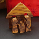 Olijfhout Kerstdecoratie Kerststal Puzzel Tafeldecoratie van 6,50 x 6 cm Olive wood Christmas decoration Nativity Puzzle Table decoration of 6.50 x 6 cm