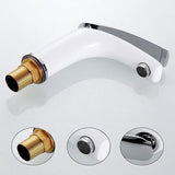 Kraan Bad Wit, Wastafelarmatuur voor bad Single hendels Mixer Tap Wastafel Kraan Bad,Koud + Warm Water Mixer Tap, Moderne Elegante Stijl (Wit)