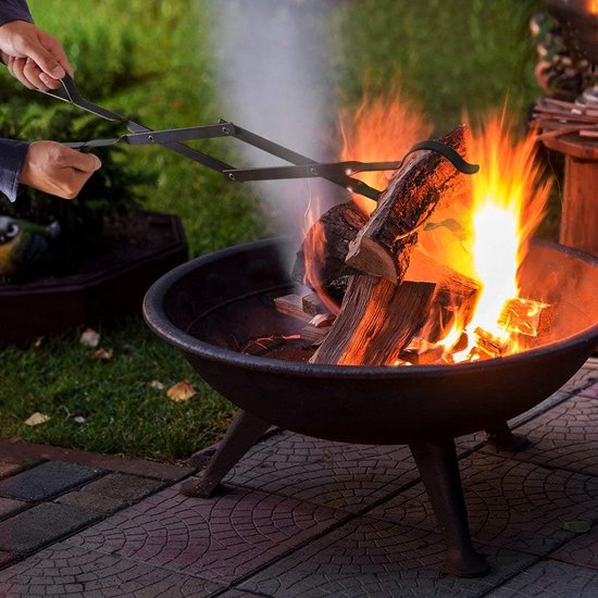 66 cm haardtang haardhouttang, zware belasting binnen, brandhouttang, log klauwgrijper voor houtkachel buiten, lang vastgelogd pincet voor kampvuur, kachels, kolentang