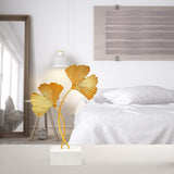 Ginkgo Bladornamenten, Gouden Ginkgo Blad Desktop Decoratie Sculptuur Modern Creatief Huisdecoratie Accenten Standbeeld voor Kantoor Slaapkamer Boekenplank (Goud)