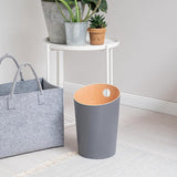 prullenbak 'Bennet', uniek design voor kantoor, slaapkamer, kinderkamer enz. | vuilnisemmer van echt houten Veneer | donkergrijs