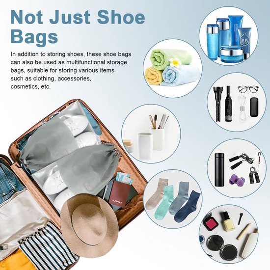 14 Schoenentassen Reisschoenentas met trekkoord Schoenentas Reistas Mesh tas Stofdichte schoenentas Schoenentas Schoenentassen Reisschoenentas voor schoenen Opbergtas Dagelijks