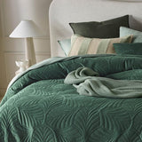 Sprei in donkergroen 200 x 220 cm Veelzijdige deken bedsprei of banksprei deken voor bed en bank quiltstijl Ideaal als sprei fluweel fluweel