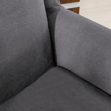 Fluwelen optische stoelhoes, fauteuilhoes, stoelhoes, elastisch, stretch, hoes voor fauteuils (grijs)