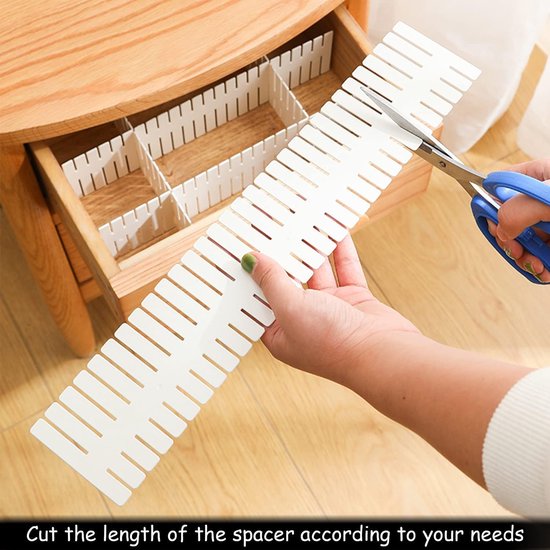 Ladeverdeler, ladeverdeler, 16 stuks, verstelbare ladeverdeler, opbergsysteem, wit, scheidingswanden, verstelbaar voor kast, ondergoed, sokken, doe-het-zelf bureau-organizer