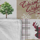 Kerstknuffeldeken 150x200 Sherpa-deken rode eland fleecedeken omkeerbare bankdeken bankdeken zachte warme deken als kerstcadeau voor slaapbank