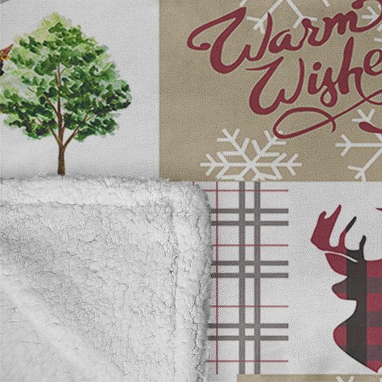 Kerstknuffeldeken 150x200 Sherpa-deken rode eland fleecedeken omkeerbare bankdeken bankdeken zachte warme deken als kerstcadeau voor slaapbank