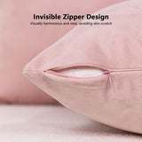 Fluwelen kussenhoezen, superzachte kussenhoes, 50 x 50 cm, glanzend decoratief bankkussen, knuffelige kussenhoes, bankkussen voor bank, slaapkamer, roze, set van 2