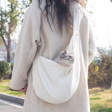 Schoudertas voor huisdieren, ademende brede schouderriem, draagbare transporttas voor huisdieren, geschikt voor kleine honden, katten