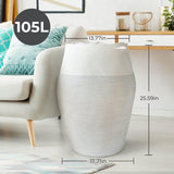 Wasmand, grote opbergmand, gevlochten katoenen touw voor knuffelige kleding in de bijkeuken, 65 cm hoog, wit met zwarte naad