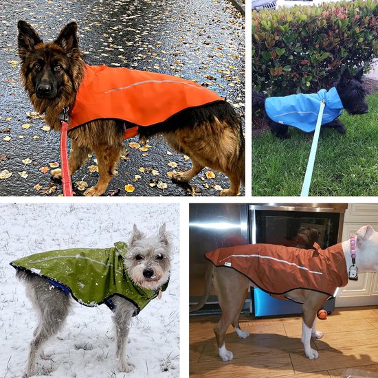 Hondenregenjas Verstelbare waterdichte huisdierkleding Lichtgewicht regenjas met reflecterende strip Gemakkelijke instapsluiting (XXS, oranje)
