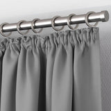 Thermogordijn, ondoorzichtig, eenkleurig verduisteringsgordijn met universele plooiband, 2 stuks, grijs