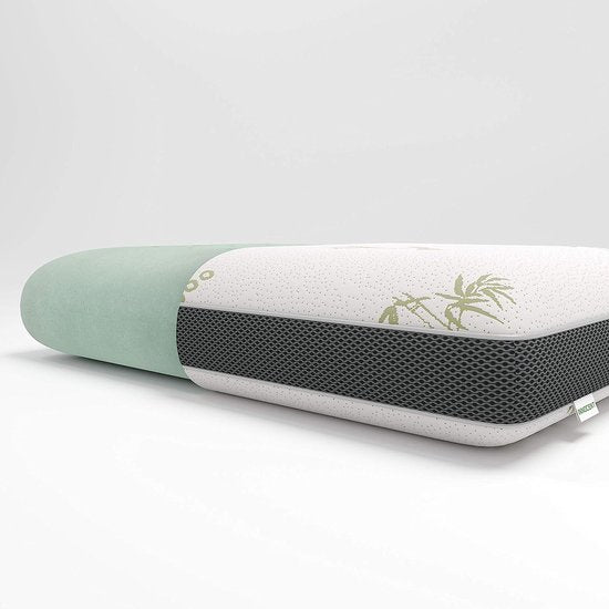 2-in-1 visco-kussen met 800 g kern, de hoes van 100% katoen is behaaglijk en aangenaam, ademend kussen, 50 x 70 cm, orthopedisch gevormd