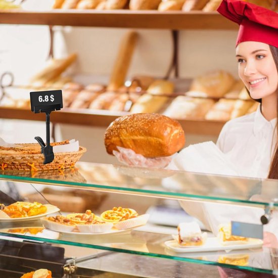 10 stuks prijskaartjesstandaard, draaibare schildhouder, prijskaarthouder, handelsmerkenclip, displayclip, prijskaartclip, merchandise plaatclip, houder voor prijskaarten