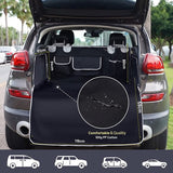Kofferbakbescherming hond voor autoSUV's, autokofferruimte met zijbescherming, zwarte kofferbakmat met bumperbescherming, waterdichte universele autokofferbak-hondendeken, 205 x 115 cm