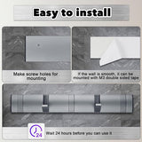 Kapstokhaak met 5 beweegbare haken, moderne kapstokhaakwand voor slaapkamer, badkamer, keuken, kapstok voor jassen, jassen, sjaals, handtassen en meer, grijs