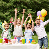 Drinkbekerset met rietje en deksel, herbruikbare 400 ml beker van kunststof, voor kinderen en volwassenen (blauw, groen, rood, set van 6)