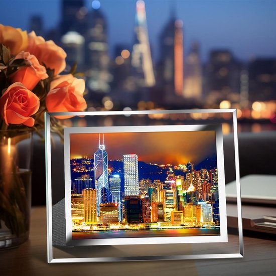 Set van 4 fotolijsten glas fotolijsten 13 x 18 cm, fotolijst met staand, portretlijst voor bruiloften, familie, kantoren, jubileum, plexiglas fotolijst om neer te zetten, zilver