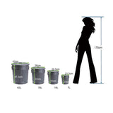 Vuilnisbak met handvatten Mat zwart Ø 21,5 cm, hoogte 21,5 cm