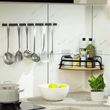 Bestdon Doucheplank, hoek zonder boren, doucheplank, zwart, zelfklevend, bamboe, hoekrek, douchemand, badkamerrek, roestvrij staal, shampoohouder voor badkamer en keuken, roestvrij