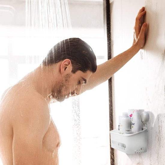 Doucheplank zonder boren - doucheplank douchemand - doucheopbergzuignap - shampoohouder - doucheplank zuignap - tandenborstelhouder zeephouder - 10 KG