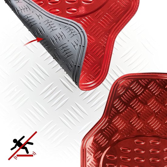 Rubbermatten, universele auto mat metallic beschermmat rood, op maat gesneden vuilvangmat