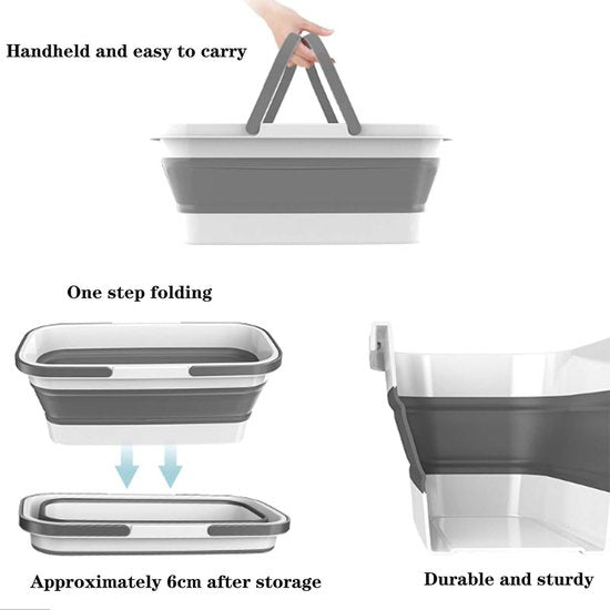 Opvouwbare wasmand, plastic, draagbare afwasbak, camping, voor buiten, voetbad, badkuip, afwasbak, huishoudelijke dweisemmer, draagbare autowas, wateremmer, voor buiten