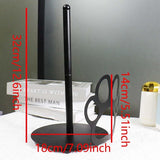 Keukenrolhouder werkblad, papierrolhouder, staande keukenrolhouder zwart, keukenrolhouder voor thuis met verzwaarde voet voor standaard en grote rollen