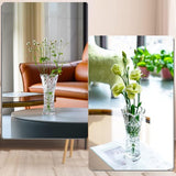 Bloemenvaas van helder glas, vaas van verdikt kristalglas voor bloemen, bloemenvazen in zonnebloemdesign voor de woonkamer, 19,3 x 9 cm
