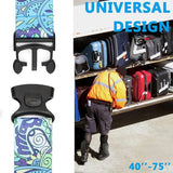 2 stuks kofferriem, kofferband, verstelbare, gepersonaliseerde bagageriem met afsluitbare gesp voor koffer, riem, reistas (blauwe bloem)