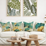 Kussensloop 40 x 40 cm, set van 4 outdoor kussens, sierkussens, linnen kussenhoezen, geometrisch patroon, kussenhoezen voor bank, woonkamer, sierkussen, 40 x 40 cm