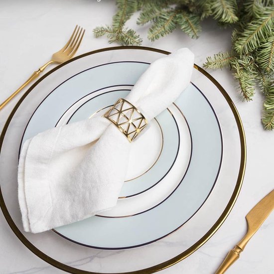 Servetringen goud 12 stuks servetringen set metalen servetringen, holle servettengespen voor jubileum, Kerstmis, Nieuwjaar, verjaardag, feest, tafeldecoratie